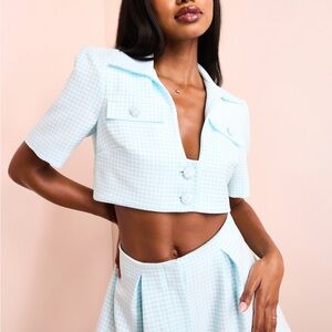 ASOS LUXE Blue Matching Set | Co-Ord Top & Short | Elegant Party Set | Size 12